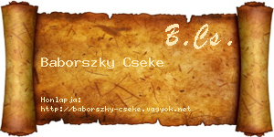 Baborszky Cseke névjegykártya